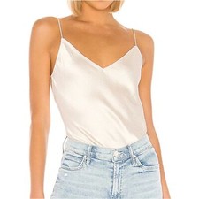 Theory Textured Sleeveless Camisole Slip Top Cream Small