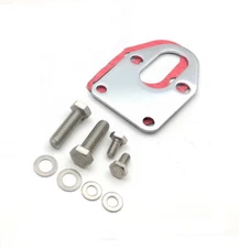 Fuel Pump Mounting Plate SB Chevy Mechanical SBC Stainless Bolts Kit Chrome