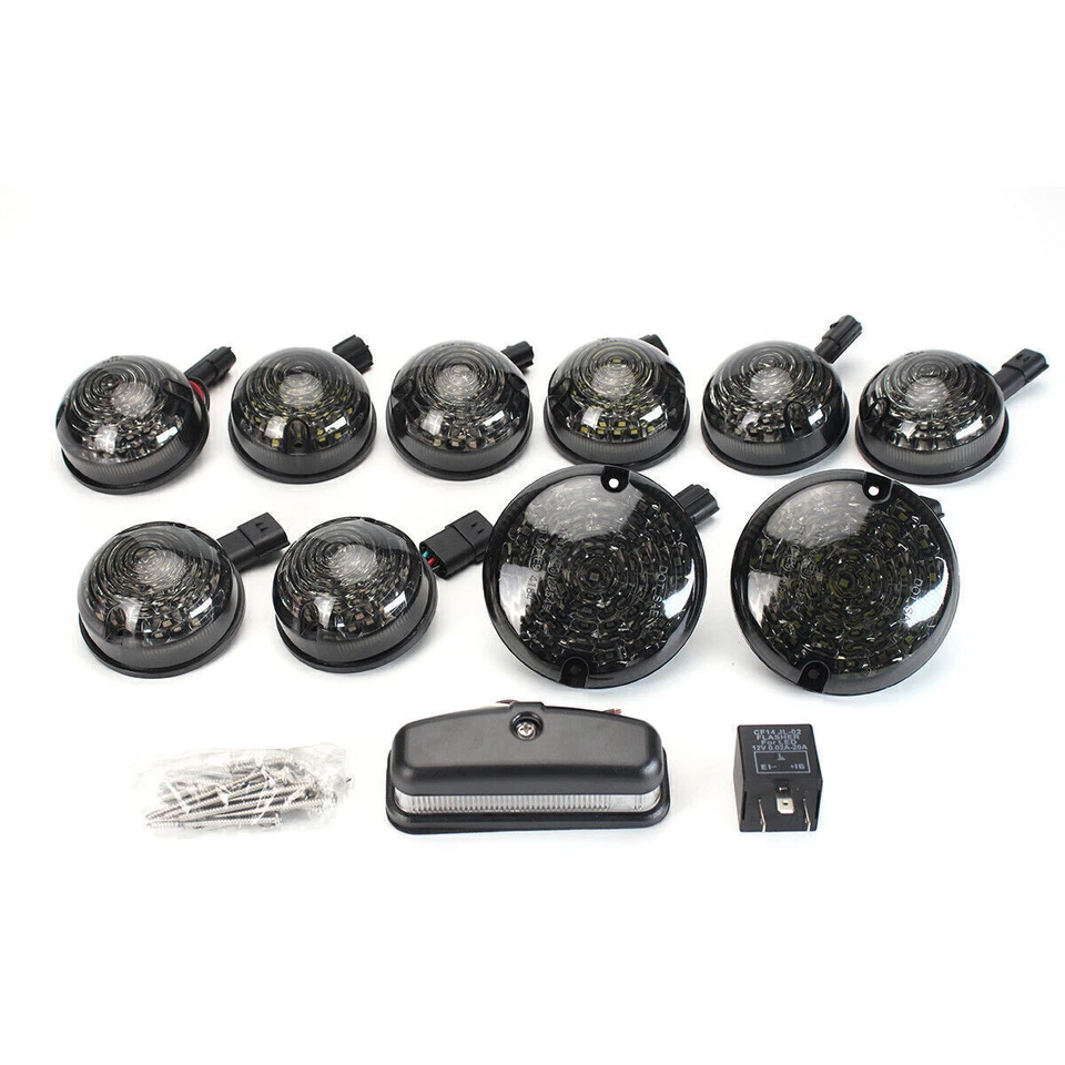 12x Smoke LED Light Deluxe Upgrade Kit Lamp For Land Rover Defender 90 110 130 - Image 3 of 4