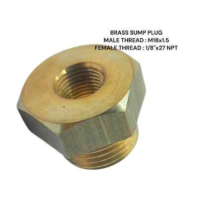 M18x1,5 Stecker auf 1/8'' NPT Buchse Messing Sumpf Adapter Öltemperaturanzeige Sensor
