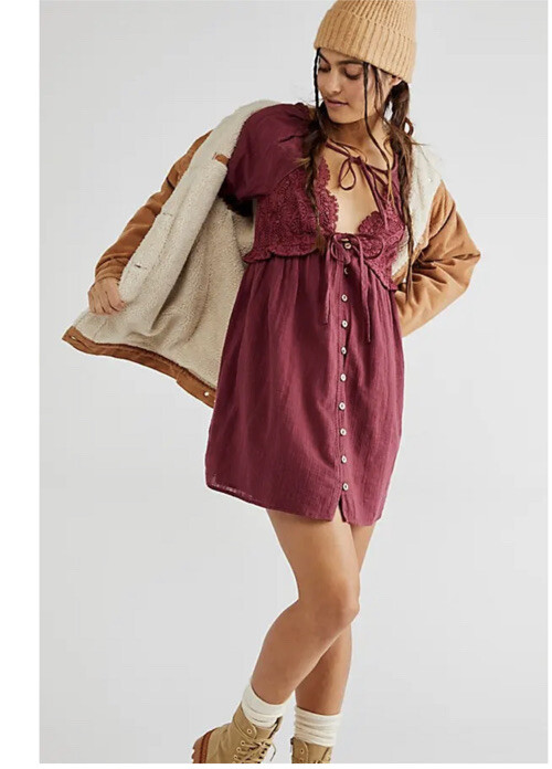 free people struttin mini dress Free People Struttin' Mini Dress - Radiant Orchid