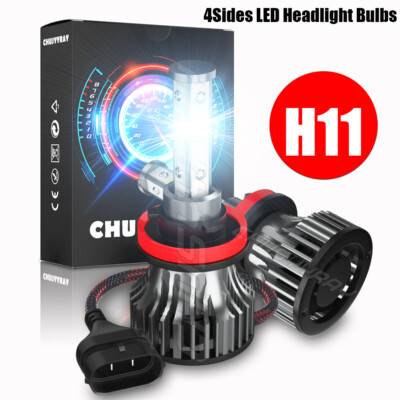 4-Sides H11 LED Headlight Kit Low Beam Bulb Super Bright 6500K White 1000000LM