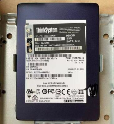 960GB MCIRON SSD SATA MTFDDAK960TDC 5200ECO 2.5 VDC AMPS 8SSSS7A06752M7SS9C4TPDJ