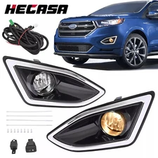 HECASA LH&RH Side Fog Lights Bumper Lamps Harness Switch Kit For Ford Edge 15-18
