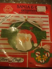SANTA and CANE ORNAMENT KIT Christmas Wooden Painted NEW