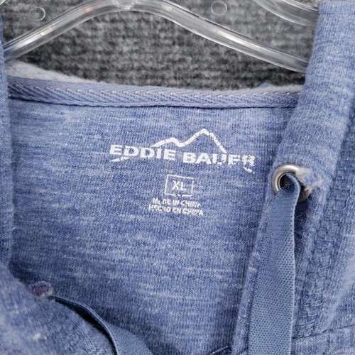 Eddie Bauer Hoodie Womens XL Blue Full Zip Fleece Sweatshirt Long Sleeve Heather - Picture 7 of 11