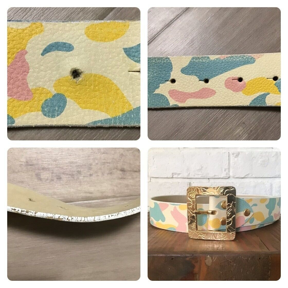 BAPE cotton candy camo leather belt multi camo NIGO A BAPE cotton candy camo leather belt multi camo NIGO A