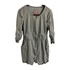 Juicy Couture 3/4 Sleeve Gray Full Zip Sweatshirt dress size L 