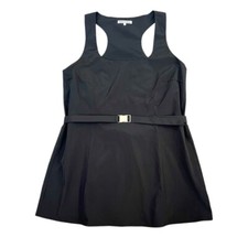 Reformation Black Mariella Mini Dress Taffeta Belted Sz XL A Line LBD Cocktail