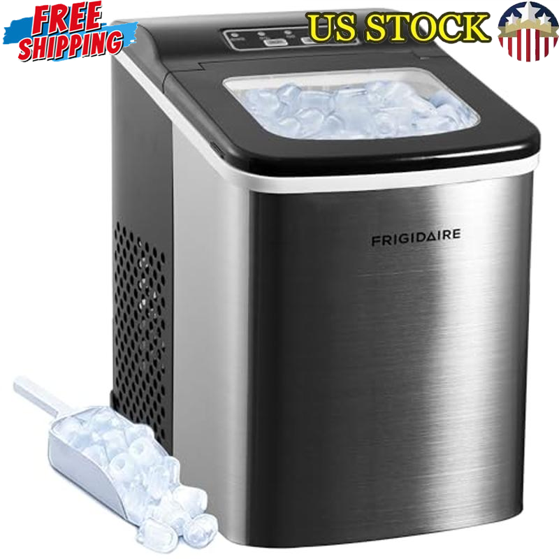 Compact Ice Maker 26 Lbs/Day Stainless Steel Design W/ Digital Control Panel New