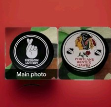 PORTLAND WINTER HAWKS OREGON LOTTERY 🤞WHL INGLASCO HOCKEY PUCK MADE IN CANADA 
