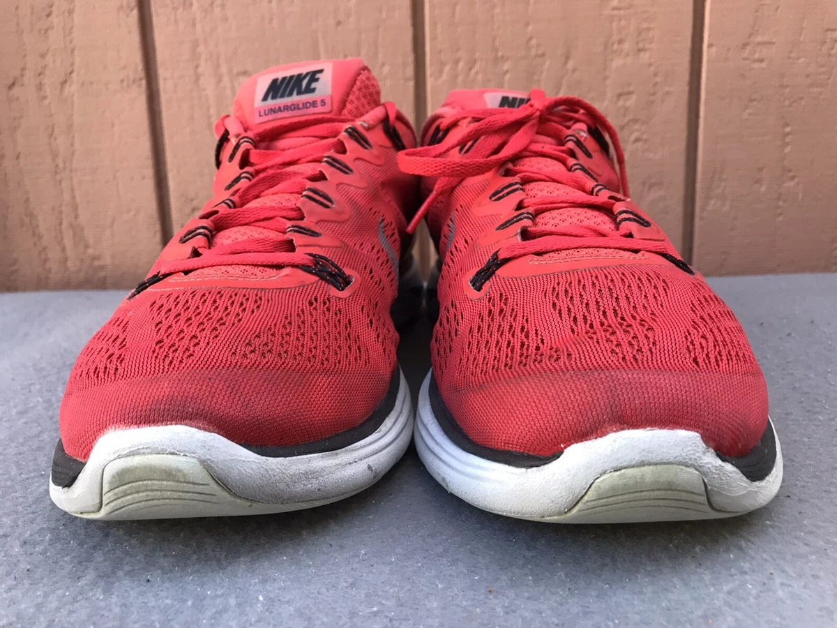 Nike Lunarglide Plus 5 Men US 11.5 Light Crimson Reflective Silver