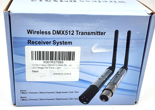 CHINLY Drahtloses DMX512-System – 1 Sender & 5 Empfänger Mit Akku (2,4 GHz) Für LED-Bühnenlicht, DJs & Partylichter