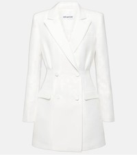 Image of SELF-PORTRAIT Double-breasted taffeta blazer dress