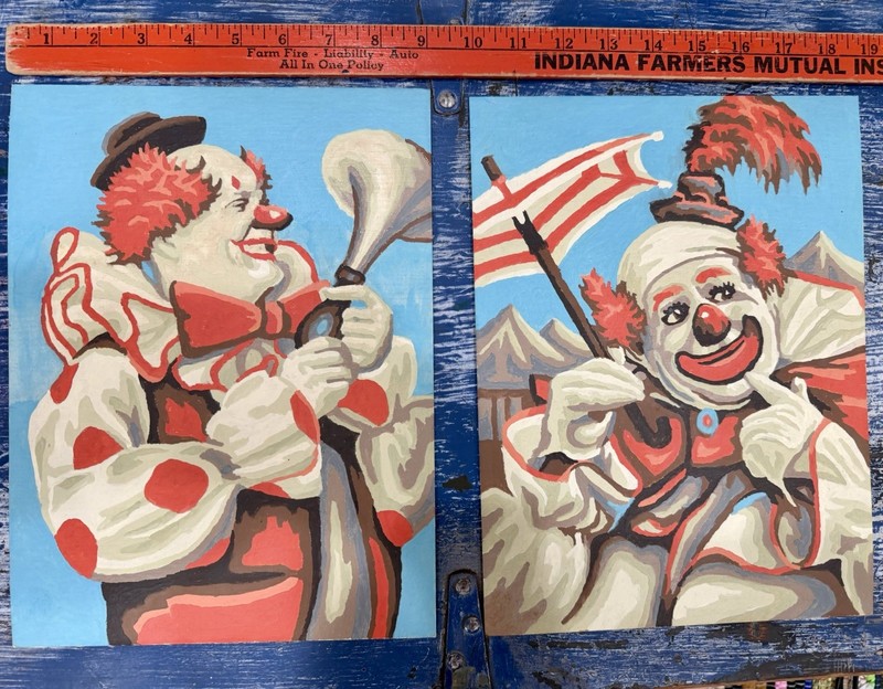 Vintage Set Paint By Numbers Century Umbrella Clown 9x12