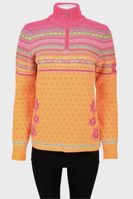 BOGNER Orange Wool Cashmere High Neck Sweater Women's Size S