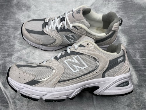 New Balance 530 grau Wildleder Leder Raincloud Laufschuhe Herren 8 Damen 9,5