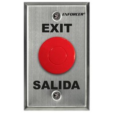 Seco-Larm Enforcer Mushroom Button Push-to-Exit Plate, Red SD-7201RCPE1Q 