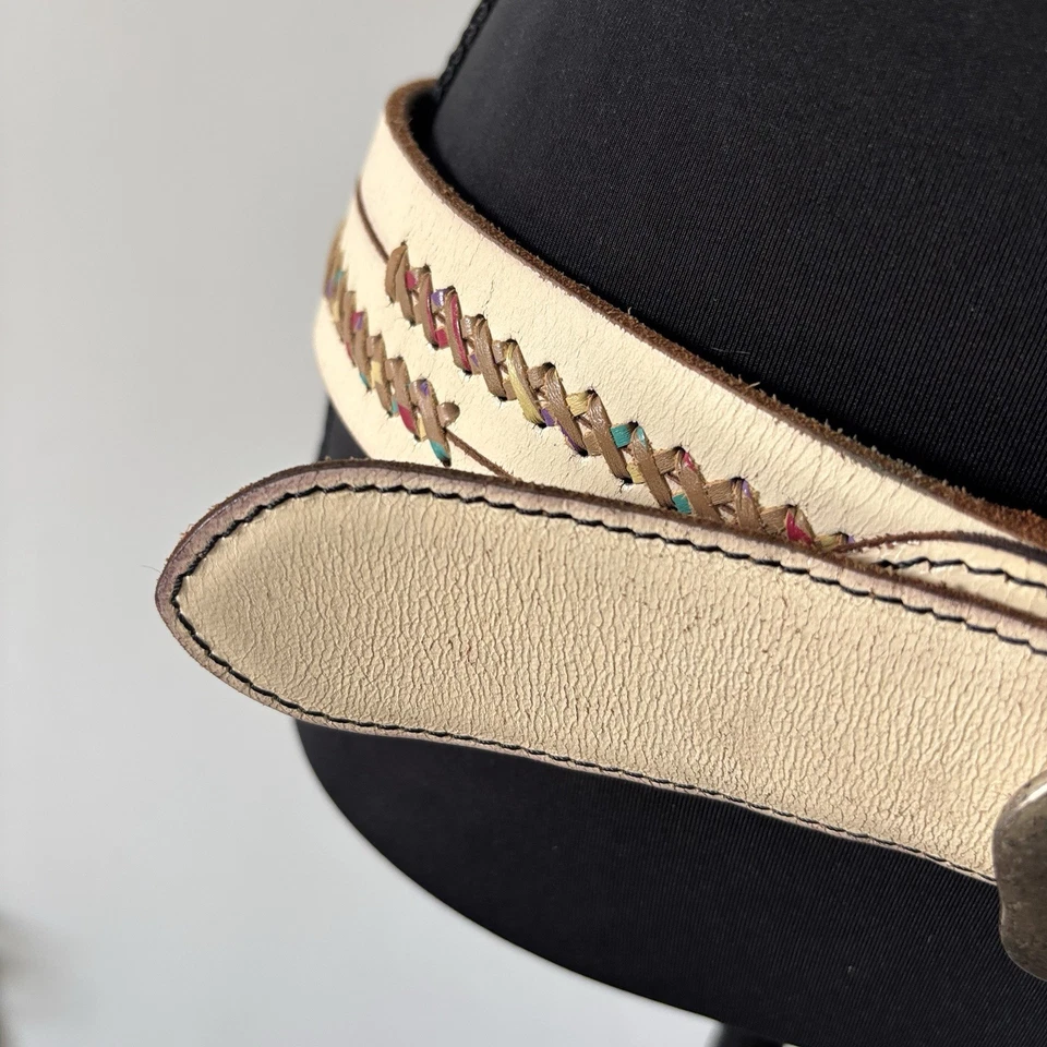 Cinturón de cuero de colección Lucky Brand para mujer L con hebilla de flor Y2K Boho Southwestern Navajo Foto 2 de 4