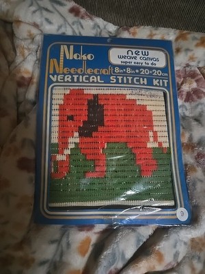 New Vintage Red Elephant Needlepoint, NeedleCraft Kit Comp. By Nako Sealed 8''×8''