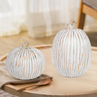 2Pcs Halloween Pumpkin Artificial Resin Pumpkins Decor for Mantel Harvest Autumn