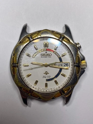 Vintage SEIKO SQ50 Kinetic SM43-0A50 Automatic Men's Watch, Doesn't Run (33-#55)