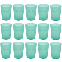 15X Kunststoffbecher GrüN Trinkbecher Party-Becher PlastikgläSer Mehrweg 0,4L