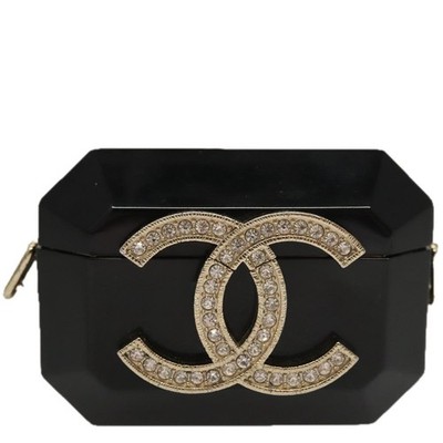 CHANEL Airpods case Shoulder plastic Black CC Auth BA1117SM | eBay