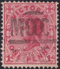 Victoria 1905 1d Rose-Red with MCCC 85 Cancel of Parkville
