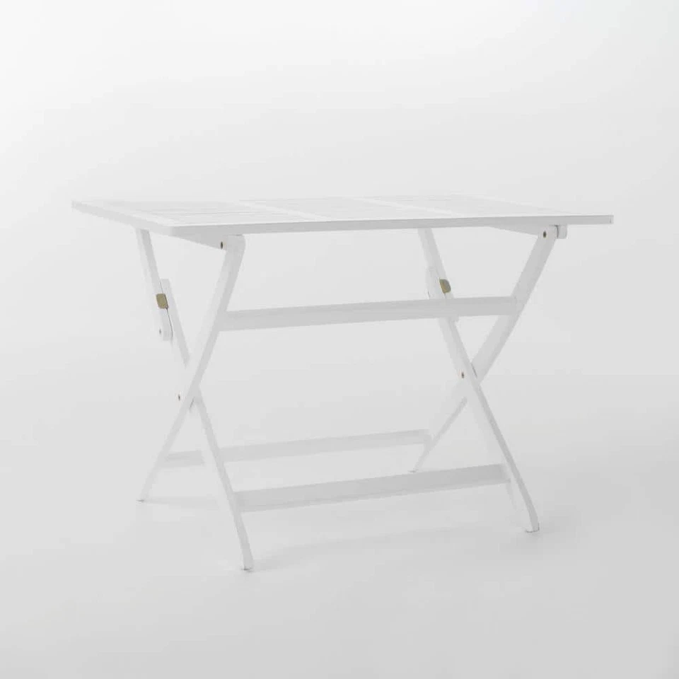 Wynter White Rectangular Folding Wood Outdoor Patio Dining Table 10951 - Imagem 2 de 4