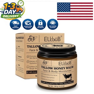 100% Grass-Fed Beef Tallow Cream - Fast Absorbing Moisturizer for Face & Body