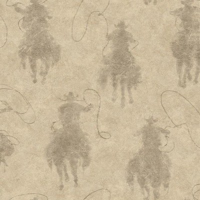 Wallpaper Yellowstone Stockman Silhouette Khaki, 56 sq feet bolt