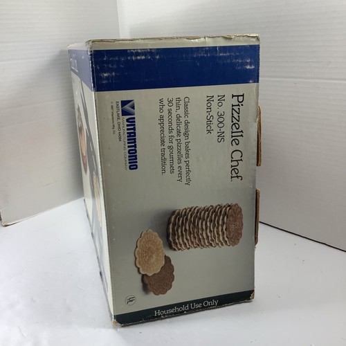 Vintage 1989 Vitantonio Pizzelle Chef 300-NS Italienische Keksmaschine Eisen Box - Bild 4 von 13