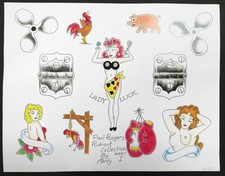 Vintage Traditional Paul Rogers Rubout Collection By Marty Sheet I Tattoo Flash