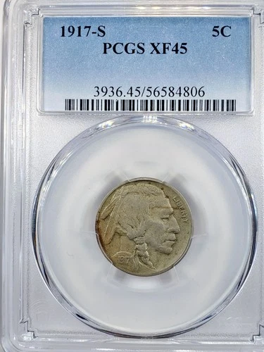 1917-S BUFFALO NICKEL 5C PCGS XF 45