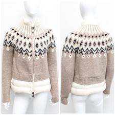 Authentic Women's MONCLER Maglione Tricot Cardigan Wool Knit Down Jacket fits M