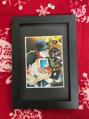 SELTENER GERAHMTER KUNSTDRUCK, Miniatur Sammlerstück VINTAGE von TIM SHORE,