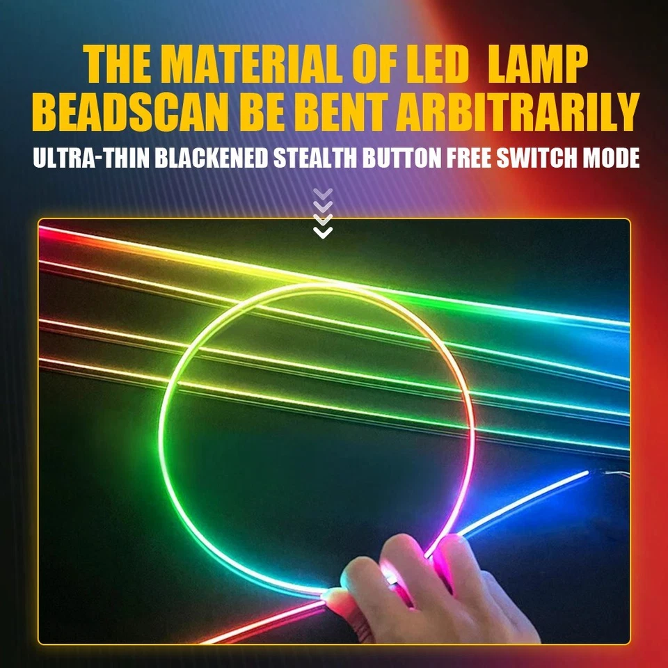 1x Luz LED Interior Coche RGB Ambiente Tira de Luz APP Control Atmósfera Lámpara Foto 2 de 4