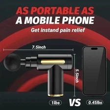 Deep Tissue Percussion Massage Gun – Portable Handheld Muscle Massager Black