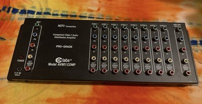 CE Labs AV-901 HDTV AV Comp Video Splitter Distribution Amplifier Panel