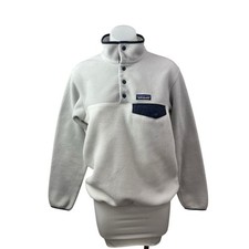 Patagonia Synchilla Snap-T Fleece Women's White Long Sleeve Sweater Top Size S