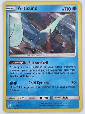 Articuno 32/181 Pokemon - Holo Sun & Moon Team Up MP