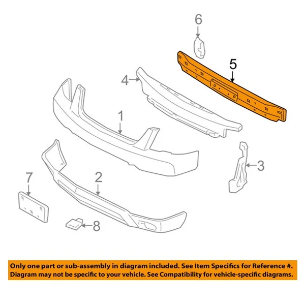 For 05-07 Freestyle 08-09 Taurus-X Front Bumper Reinforcement Impact Crossmember Foto 3 de 4