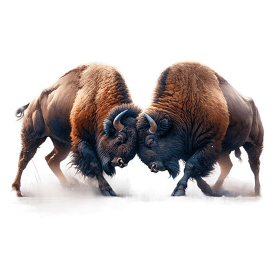 Dualing  Buffalos  Art Mouse Pad Mousepad  Painting Custom Made