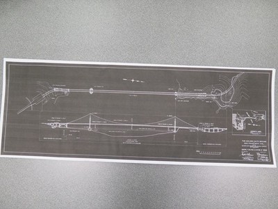 Golden Gate Bridge Signed Blueprint Drawing General Plan Elevation 34x12