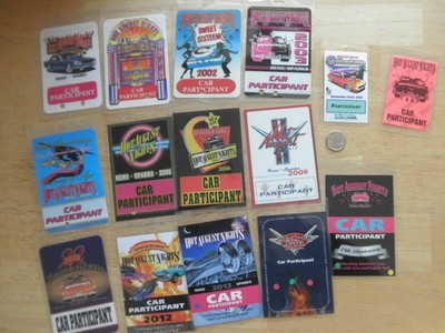 Hot August Night Car Participant Passes Lot of 14