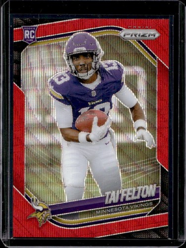 2025 Panini Prizm Tai Felton RC Red Wave Rookie #/149 Vikings