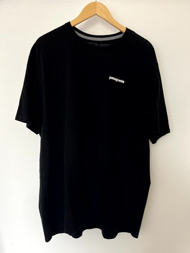 Mens Patagonia P-6 T-Shirt Size XL in Black Short Sleeve Crew Neck Tee - Picture 2 of 8