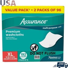 XL Disposable Washcloths 192 Count Premium Pre-Moistened Wipes Travel Hygiene US