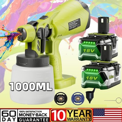 For Ryobi 1000ML Electric Spray Gun Cordless High Power Electric Paint Sprayer
